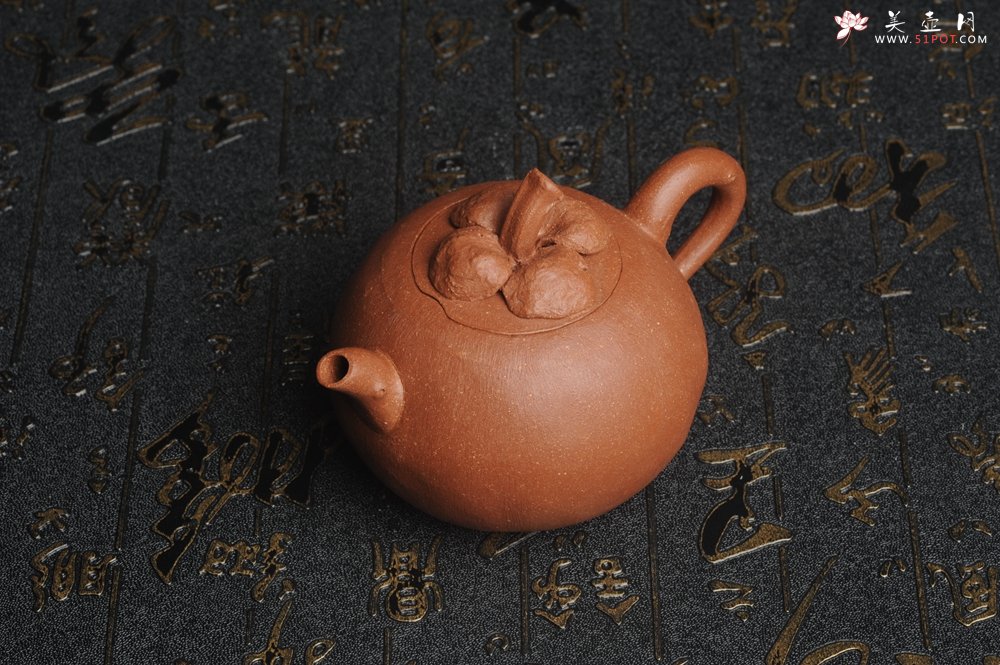 紫砂壶图片：美壶特惠 精致卡盖全手工油润降坡泥仿生小花货 山竹 - 宜兴紫砂壶网