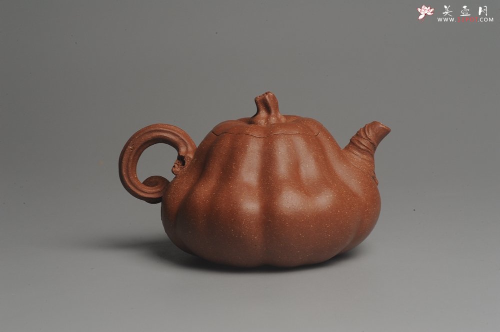 紫砂壶图片：美壶特惠 油润降坡泥精致卡盖全手工仿生小南瓜 - 宜兴紫砂壶网