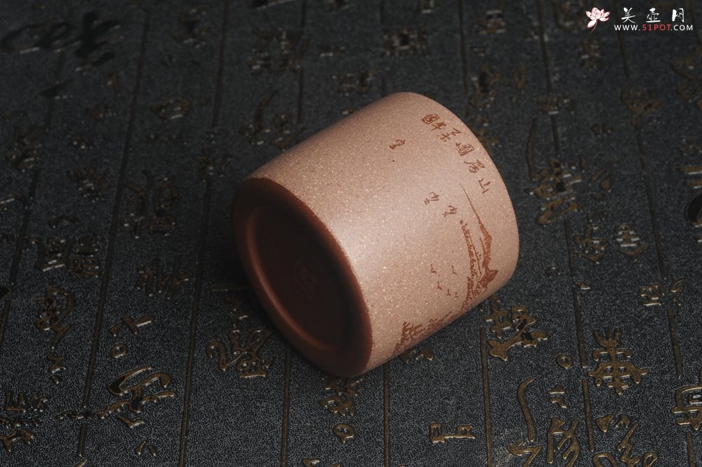 紫砂壶图片：美杯特惠 精品好泥好工好刻雅致厚实品茗杯 缸杯 山居图 - 宜兴紫砂壶网