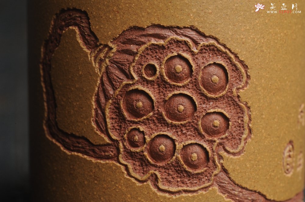 紫砂壶图片：美杯特惠 精品好泥好工好刻雅致厚实品茗杯 缸杯 莲蓬禅心杯 - 宜兴紫砂壶网