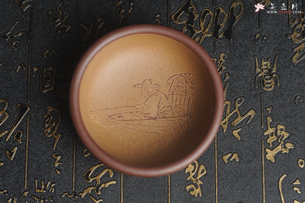 紫砂壶图片：美杯国庆特惠 精品好泥好工好刻雅致厚实品茗杯 主人杯 一套三只 送礼佳品 - 宜兴紫砂壶网