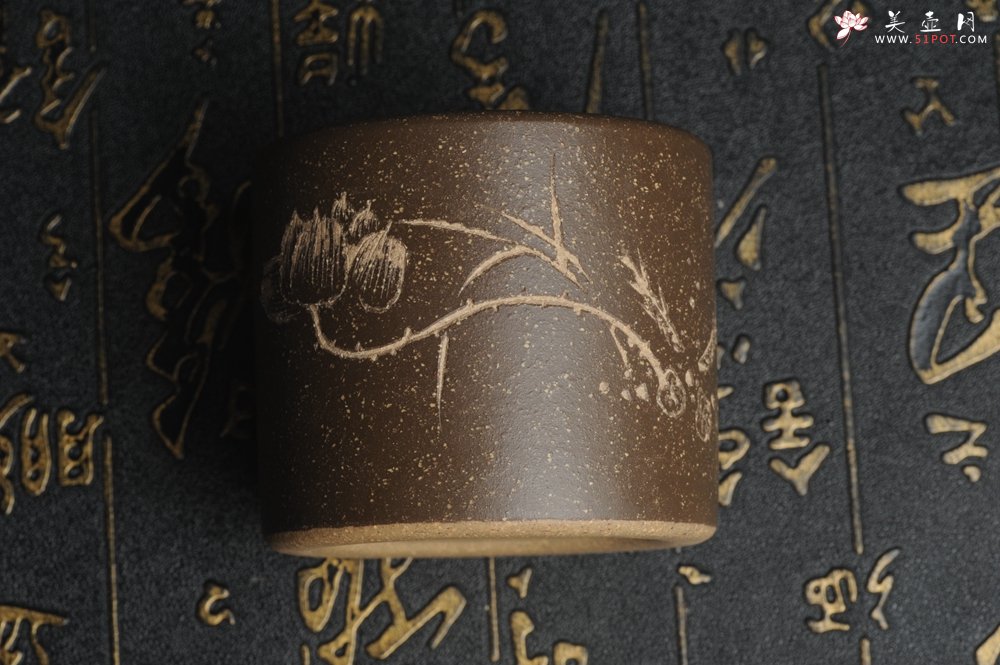 紫砂壶图片：美杯中秋特惠 精品好泥好工好刻雅致厚实品茗杯 缸杯 主人杯 一套三只 送礼佳品 - 宜兴紫砂壶网