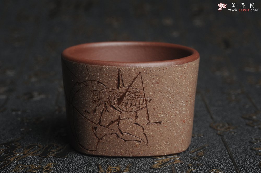 紫砂壶图片：美杯中秋特惠 精品好泥好工好刻雅致厚实 清趣品茗杯 主人杯 自用送礼佳品 - 宜兴紫砂壶网