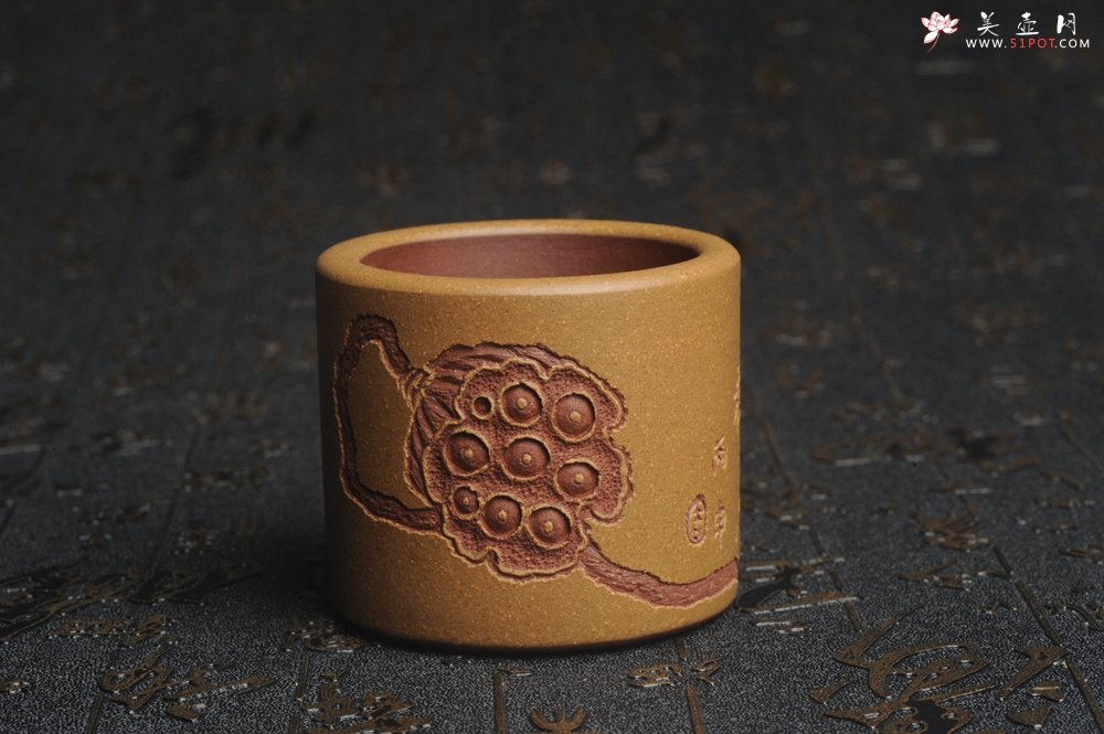 紫砂壶图片：美杯特惠 精品好泥好工好刻雅致厚实品茗杯 缸杯 莲蓬禅心杯 - 宜兴紫砂壶网