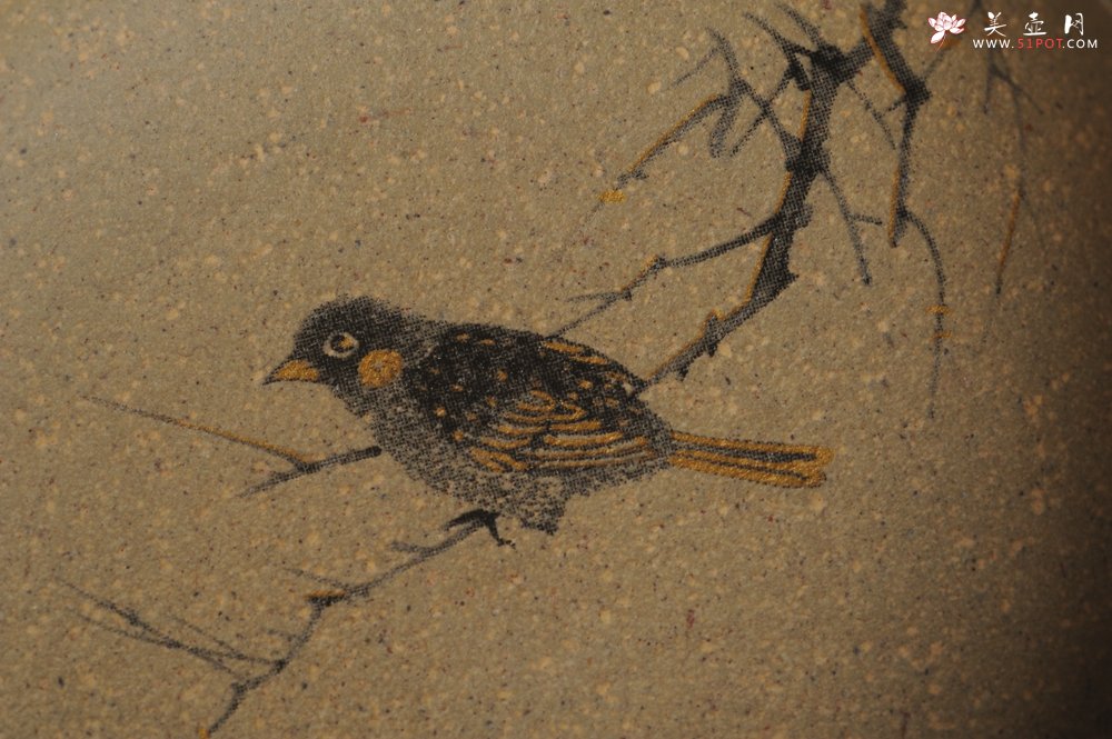 紫砂壶图片：款式二 美杯美垫特惠 精致彩绘泥绘花鸟品茗杯主人杯 杯垫一套 灰常漂亮 - 宜兴紫砂壶网