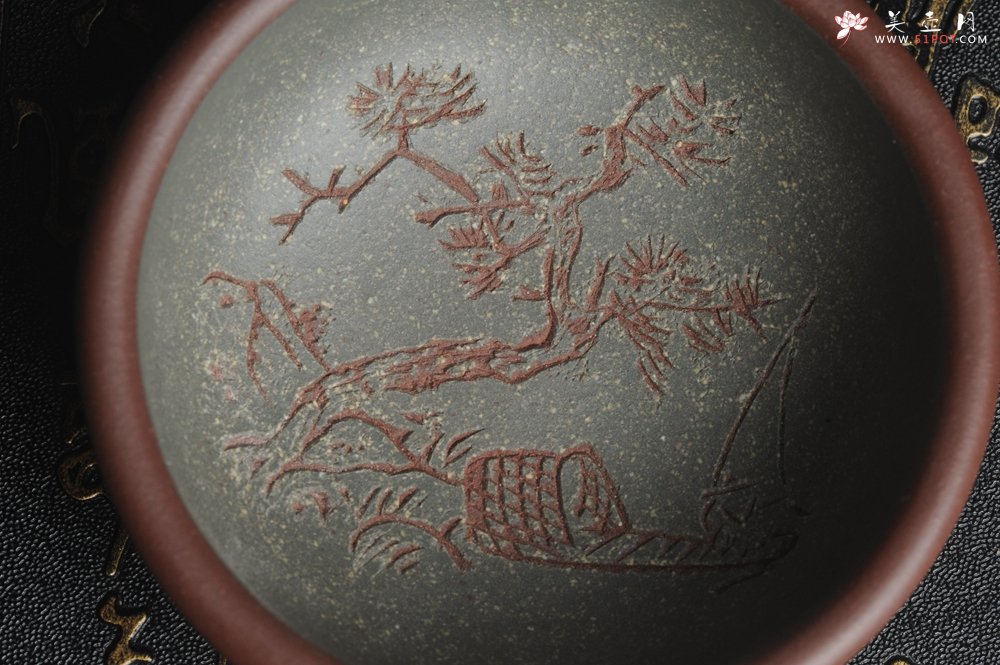 紫砂壶图片：美杯国庆特惠 精品好泥好工好刻雅致厚实品茗杯 主人杯 一套三只 送礼佳品 - 宜兴紫砂壶网