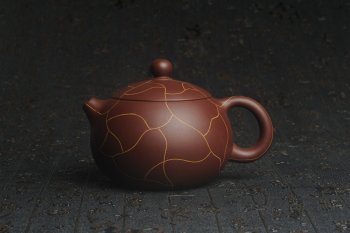 紫砂壶图片：美壶特惠 精工冰纹西施 茶人醉爱 - 宜兴紫砂壶网