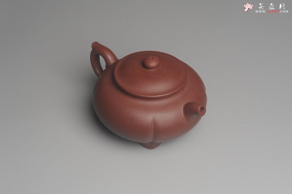 紫砂壶图片：美壶特惠 优质红拼泥精致四足菊蕾壶 大口实用 出水如柱 养后特油润 - 宜兴紫砂壶网