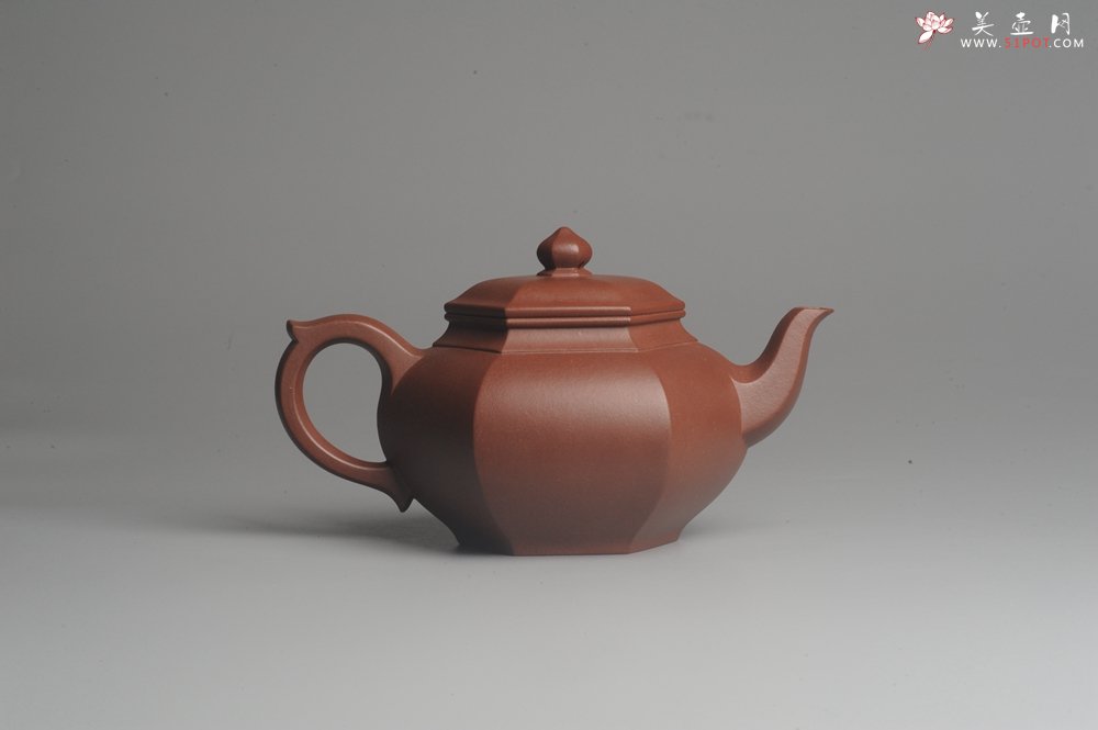 紫砂壶图片：实力派张海艳全手工六方笑樱壶 做工灰常精致 气韵流畅 - 宜兴紫砂壶网