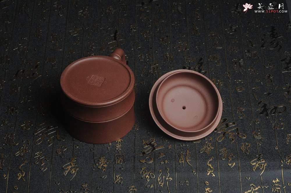 紫砂壶图片：美杯特惠 优质紫泥精工竹节盖杯 - 宜兴紫砂壶网