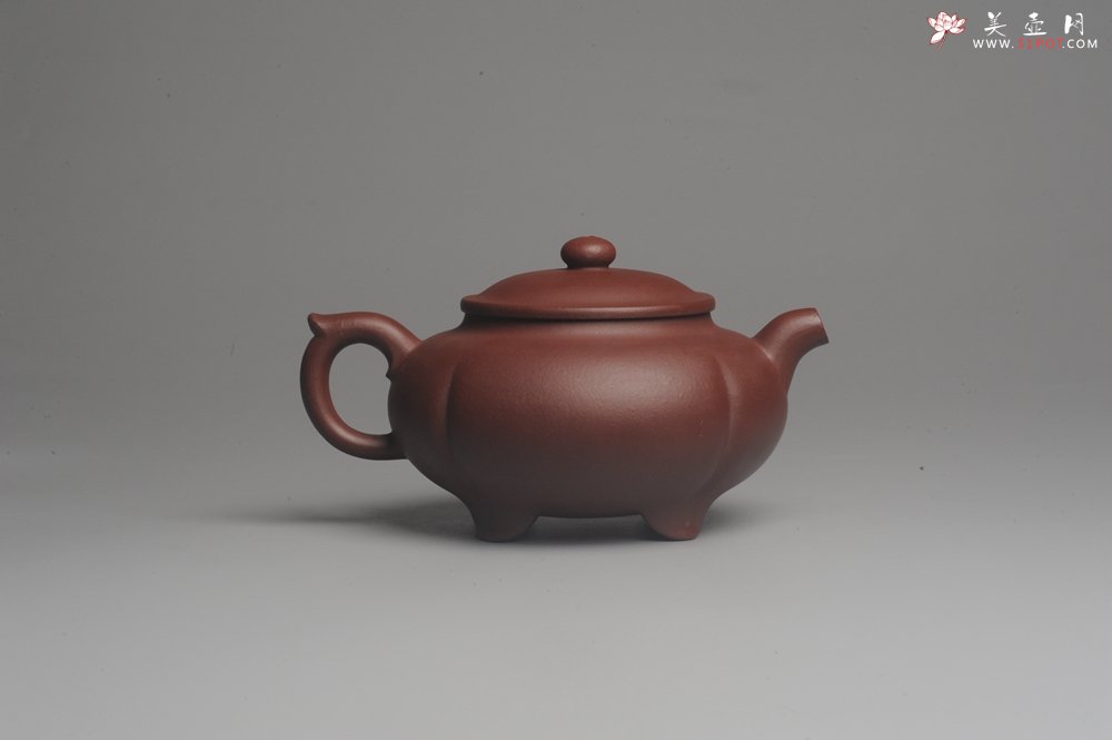 紫砂壶图片：美壶特惠 优质红拼泥精致四足菊蕾壶 大口实用 出水如柱 养后特油润 - 宜兴紫砂壶网