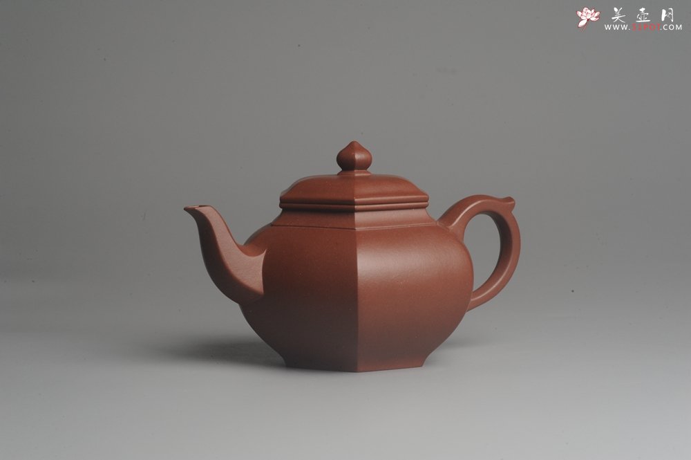 紫砂壶图片：实力派张海艳全手工六方笑樱壶 做工灰常精致 气韵流畅 - 宜兴紫砂壶网