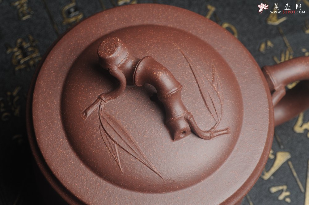 紫砂壶图片：美杯特惠 优质紫泥精工竹节盖杯 - 宜兴紫砂壶网