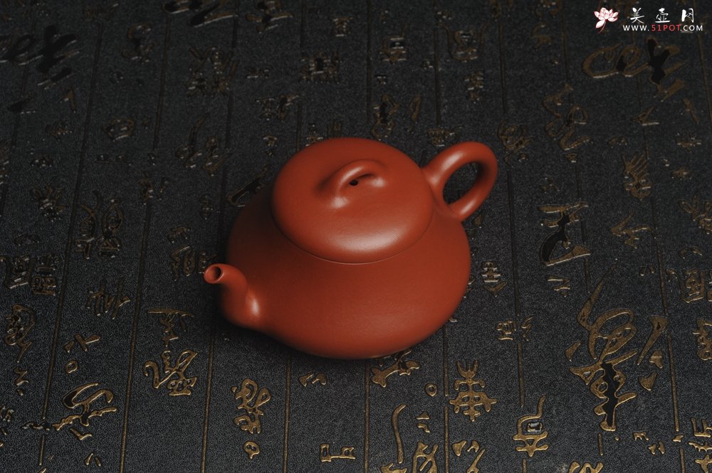 紫砂壶图片：超好小煤窑朱泥 全手工汉棠石瓢壶 端庄秀雅 - 宜兴紫砂壶网