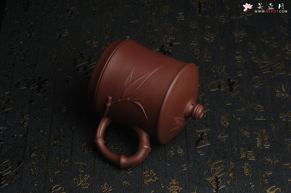 紫砂壶图片：美杯特惠 年底特惠 年货 做工精致竹节竹叶盖杯 - 宜兴紫砂壶网