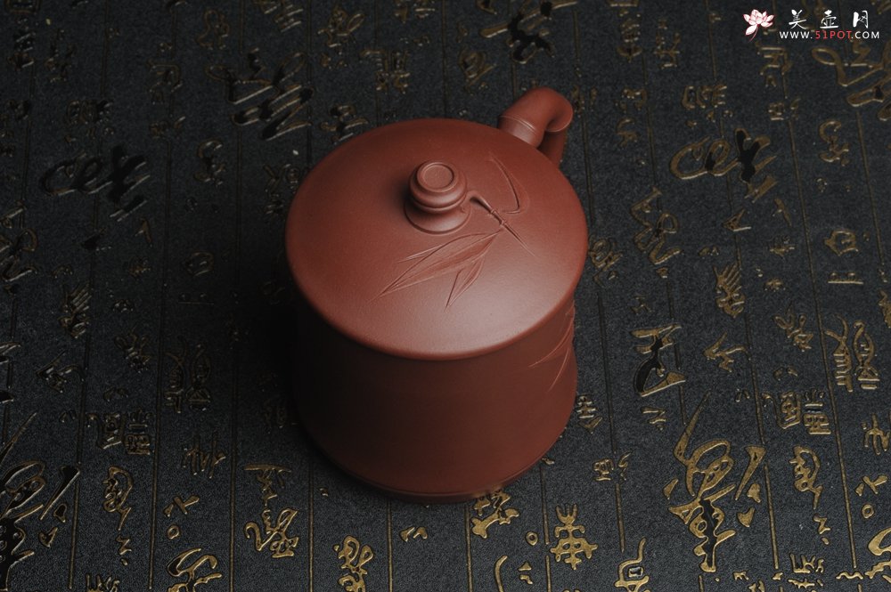 紫砂壶图片：美杯特惠 年底特惠 年货 做工精致竹节竹叶盖杯 - 宜兴紫砂壶网