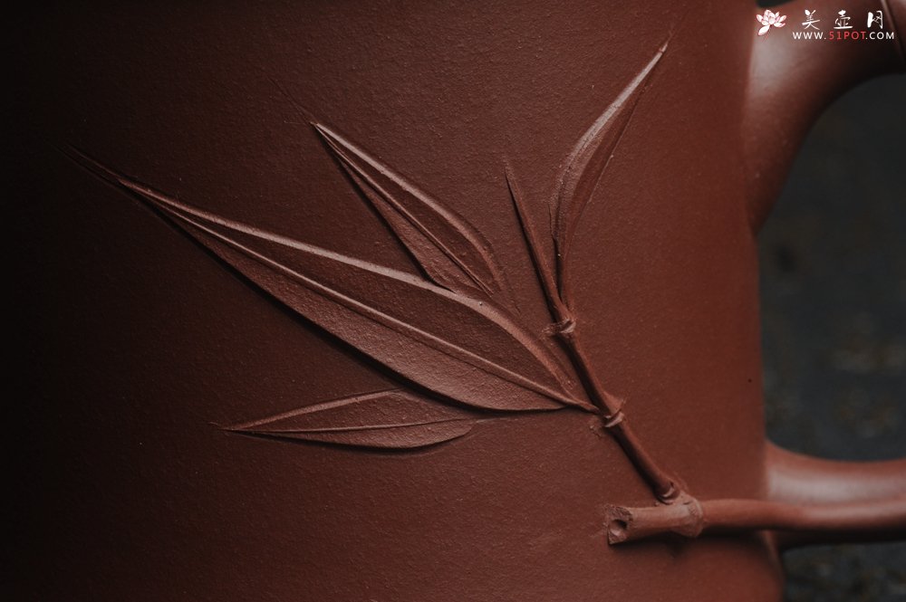 紫砂壶图片：美杯特惠 年底特惠 年货 做工精致竹节竹叶盖杯 - 宜兴紫砂壶网