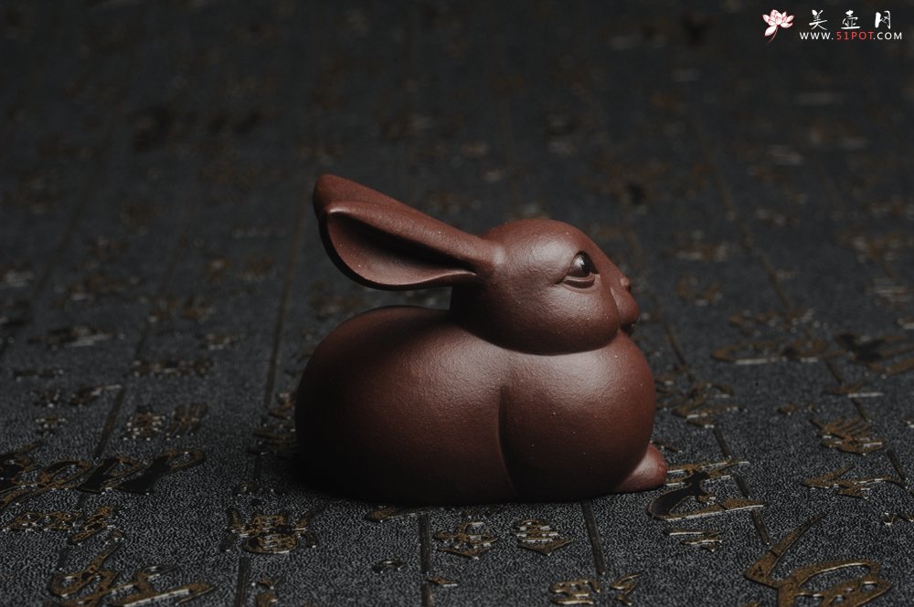 紫砂壶图片：美宠特惠 精工美兔茶宠摆件 灰常可爱 长6cm高4.5cm - 宜兴紫砂壶网