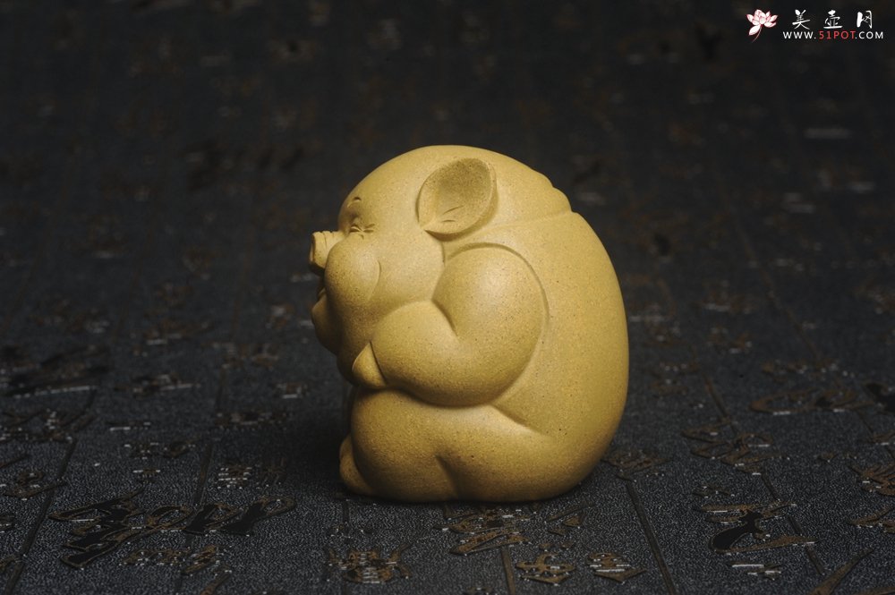 紫砂壶图片：美宠特惠 精工三不猪茶宠摆件 非礼勿视 非礼勿听 非礼勿言 高6cm - 宜兴紫砂壶网