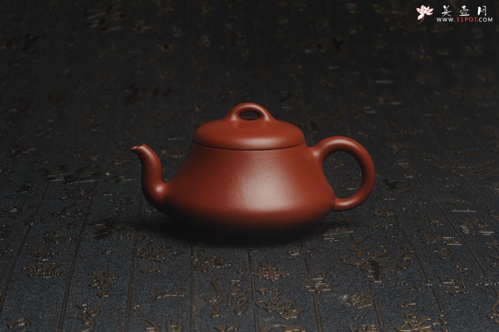 紫砂壶图片：超好小煤窑朱泥 全手工汉棠石瓢壶 端庄秀雅 - 宜兴紫砂壶网