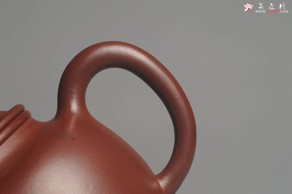 紫砂壶图片：油润黄龙山4号深井红皮龙 全手工高灯壶 清茗堂助工文气装饰龟寿图 延年益寿 - 宜兴紫砂壶网