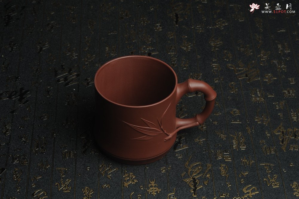 紫砂壶图片：美杯特惠 年底特惠 年货 做工精致竹节竹叶盖杯 - 宜兴紫砂壶网