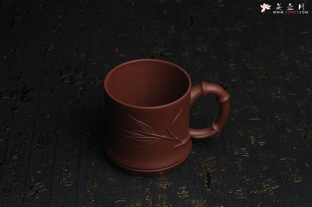 紫砂壶图片：美杯特惠 年底特惠 年货 做工精致竹节竹叶盖杯 - 宜兴紫砂壶网