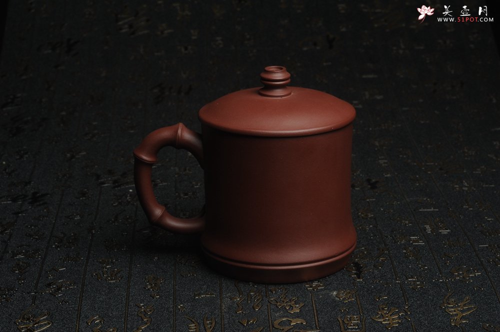 紫砂壶图片：美杯特惠 年底特惠 年货 做工精致竹节竹叶盖杯 - 宜兴紫砂壶网