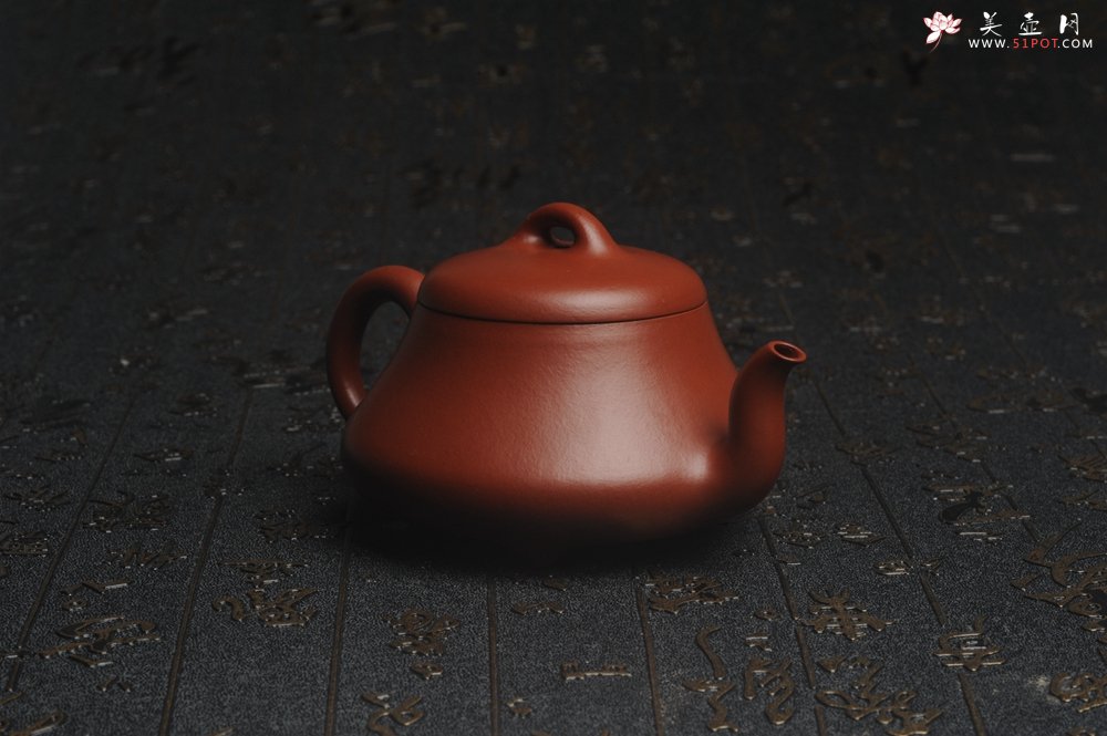 紫砂壶图片：超好小煤窑朱泥 全手工汉棠石瓢壶 端庄秀雅 - 宜兴紫砂壶网