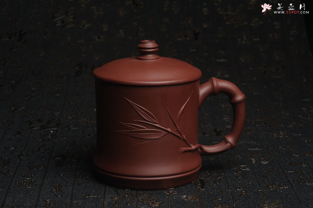 紫砂壶图片：美杯特惠 年底特惠 年货 做工精致竹节竹叶盖杯 - 宜兴紫砂壶网
