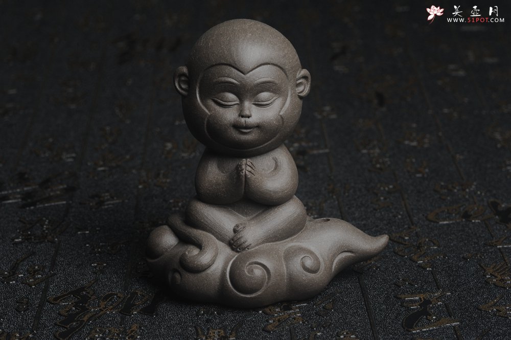 紫砂壶图片：美宠特惠 精工老青灰泥悟空茶宠摆件高9.3cm - 宜兴紫砂壶网