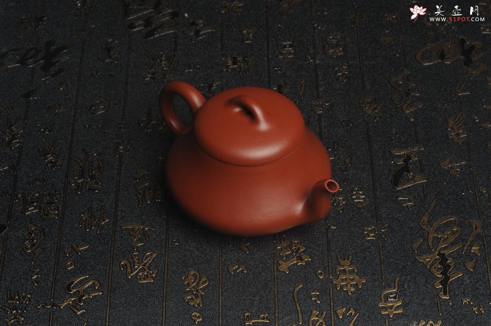 紫砂壶图片：超好小煤窑朱泥 全手工汉棠石瓢壶 端庄秀雅 - 宜兴紫砂壶网