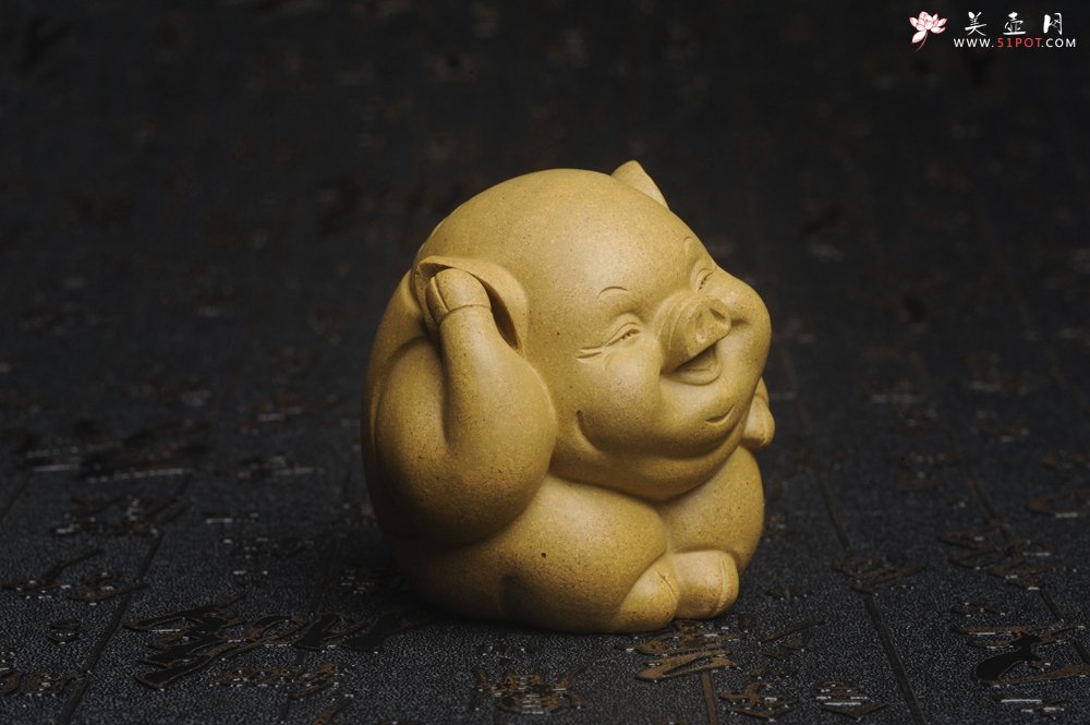 紫砂壶图片：美宠特惠 精工三不猪茶宠摆件 非礼勿视 非礼勿听 非礼勿言 高6cm - 宜兴紫砂壶网