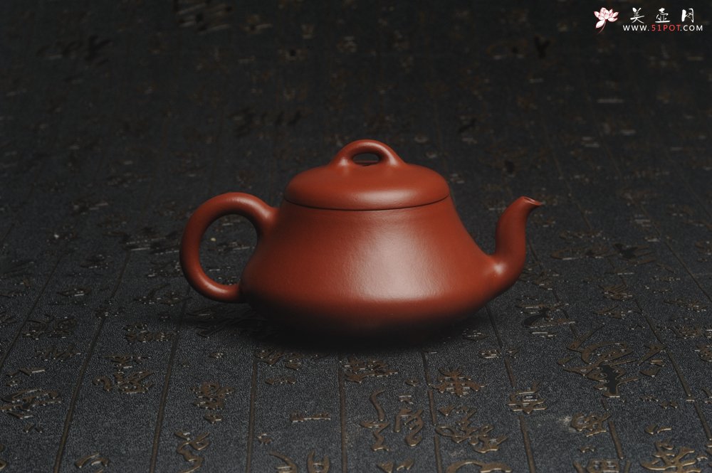紫砂壶图片：超好小煤窑朱泥 全手工汉棠石瓢壶 端庄秀雅 - 宜兴紫砂壶网