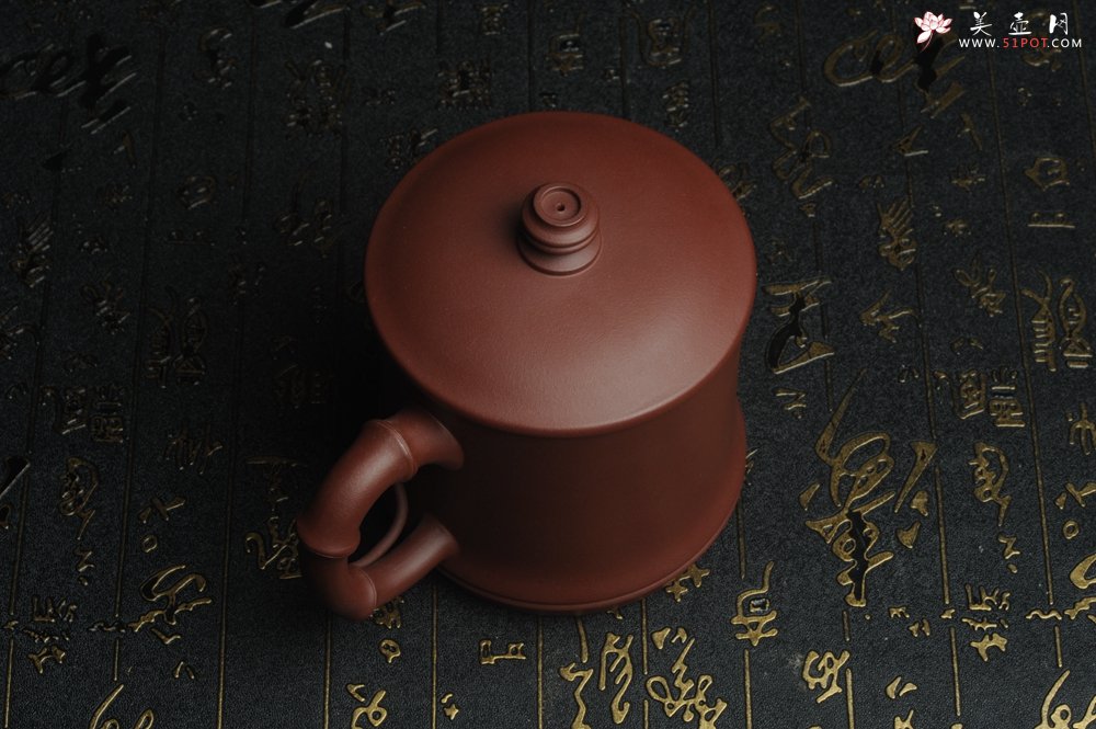 紫砂壶图片：美杯特惠 年底特惠 年货 做工精致竹节竹叶盖杯 - 宜兴紫砂壶网