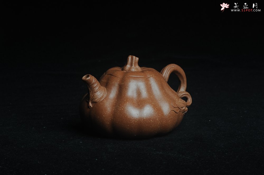 紫砂壶图片：美壶特惠 优质降坡泥全手卡盖小叶歪瓜 茶人醉爱 - 宜兴紫砂壶网