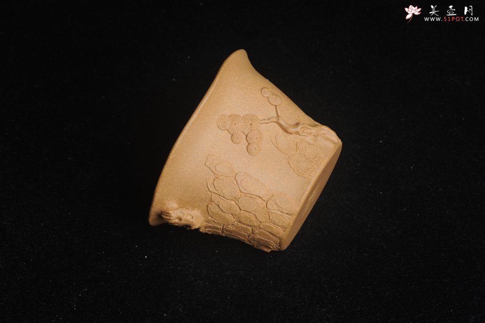紫砂壶图片：美杯特惠 精致全手工松桩杯 - 宜兴紫砂壶网