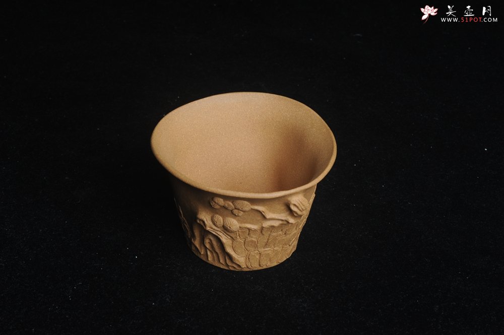 紫砂壶图片：美杯特惠 精致全手工松桩杯 - 宜兴紫砂壶网