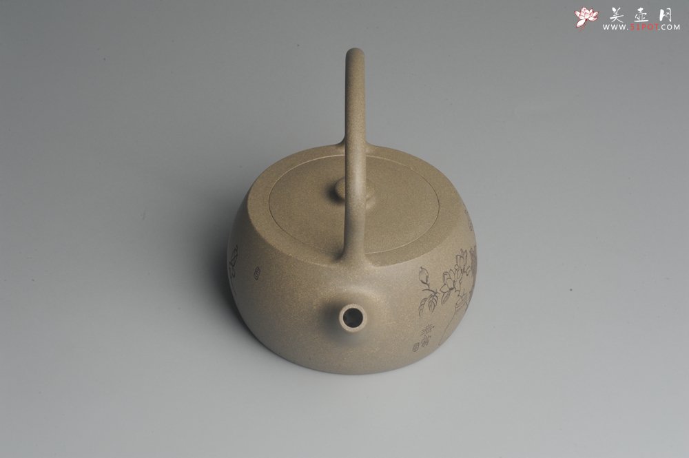 紫砂壶图片：美壶特惠 老青段 助工精工怀古提梁 清赏 - 宜兴紫砂壶网