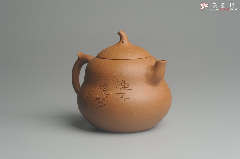 紫砂壶图片：美壶特惠 特好降坡泥精工葫芦娃壶(福禄) 童趣满满 灰常文气 - 宜兴紫砂壶网