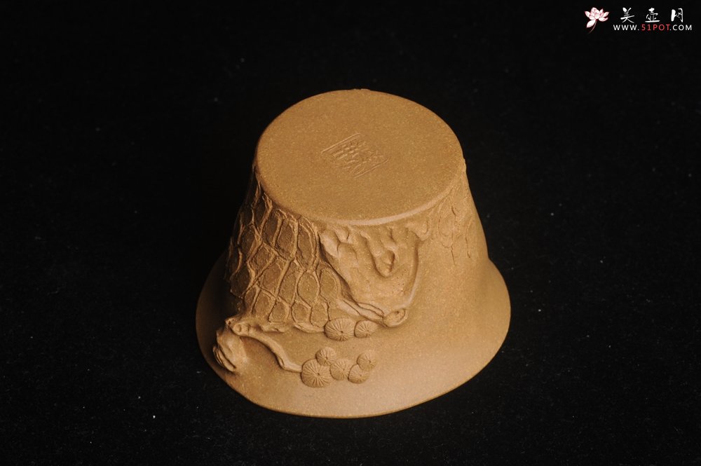 紫砂壶图片：美杯特惠 精致全手工松桩杯 - 宜兴紫砂壶网