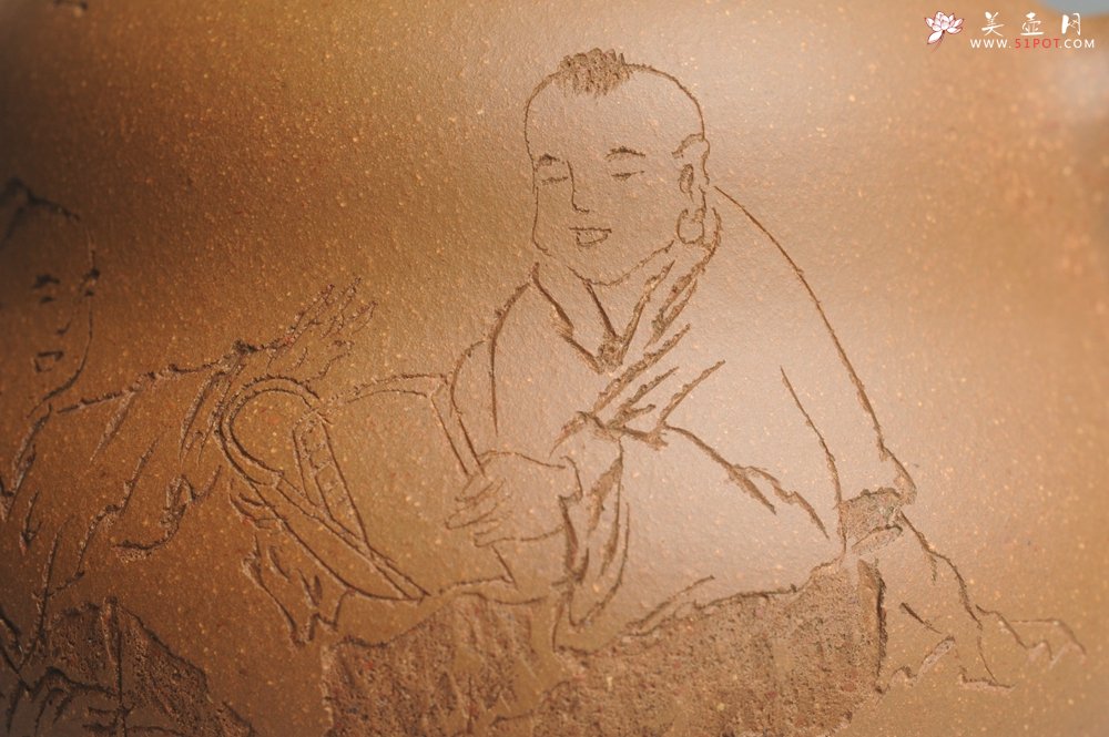 紫砂壶图片：美壶特惠 特好降坡泥精工葫芦娃壶(福禄) 童趣满满 灰常文气 - 宜兴紫砂壶网