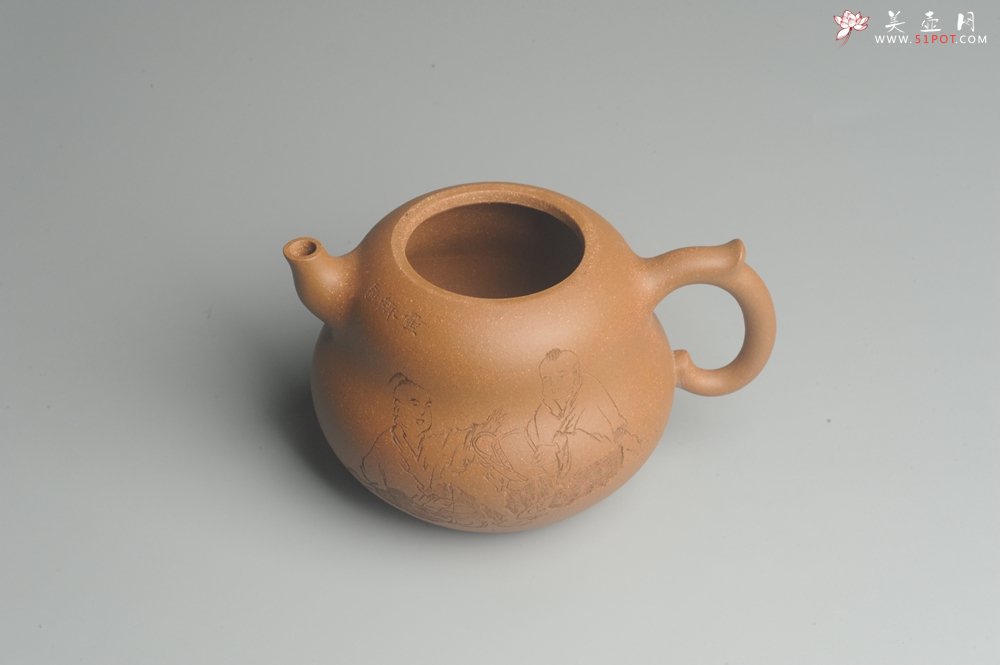 紫砂壶图片：美壶特惠 特好降坡泥精工葫芦娃壶(福禄) 童趣满满 灰常文气 - 宜兴紫砂壶网