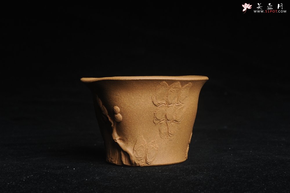 紫砂壶图片：美杯特惠 精致全手工松桩杯 - 宜兴紫砂壶网