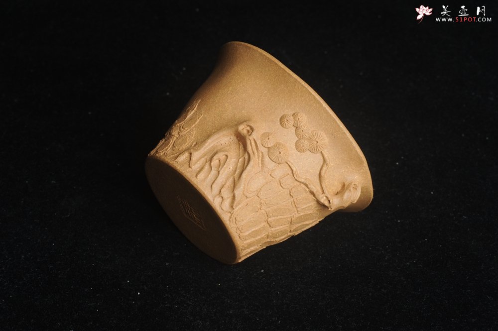 紫砂壶图片：美杯特惠 精致全手工松桩杯 - 宜兴紫砂壶网