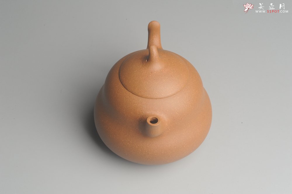 紫砂壶图片：美壶特惠 特好降坡泥精工葫芦壶(福禄) 灰常文气 - 宜兴紫砂壶网