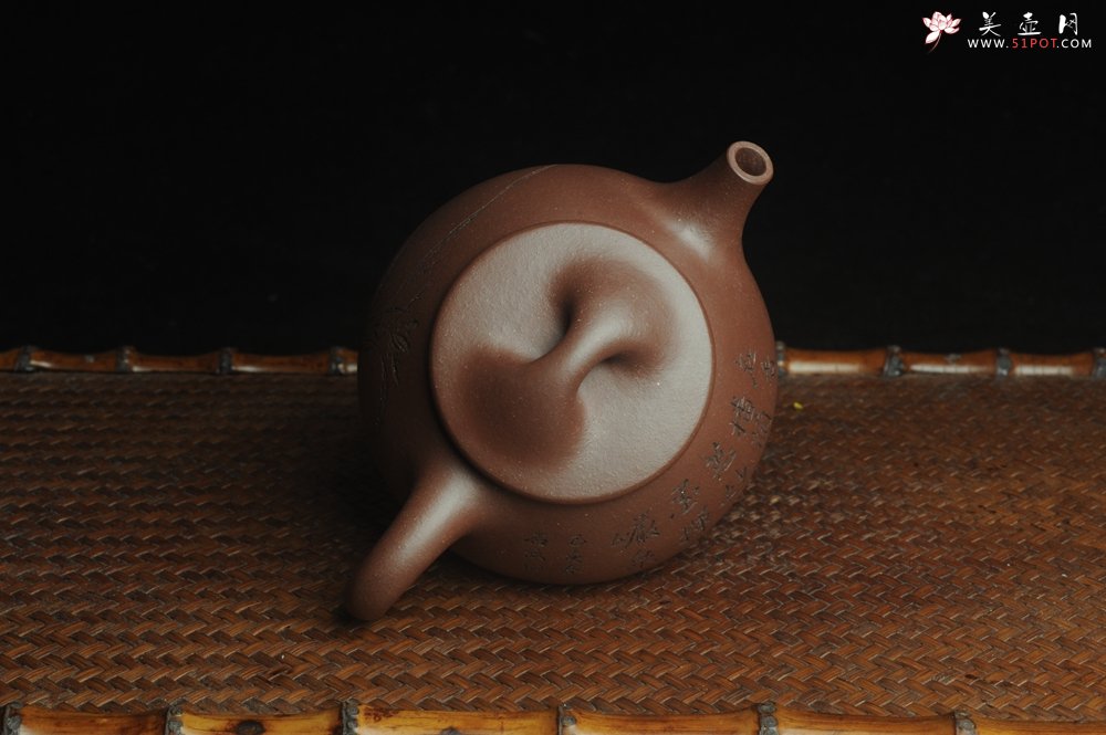 紫砂壶图片：美壶特惠 工料俱佳满瓢（霸王石瓢）装饰兰花 茶人醉爱 - 宜兴紫砂壶网