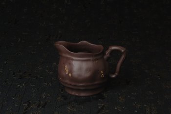 紫砂壶图片：精致特惠紫泥竹段公道杯 - 宜兴紫砂壶网