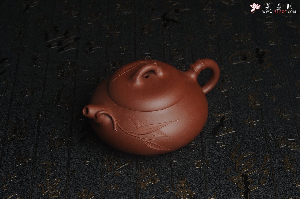 紫砂壶图片：美壶特惠 优质紫泥竹石瓢 特文气 茶人醉爱 - 宜兴紫砂壶网