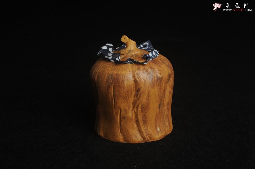 紫砂壶图片：特惠文气树桩茶叶罐 - 宜兴紫砂壶网